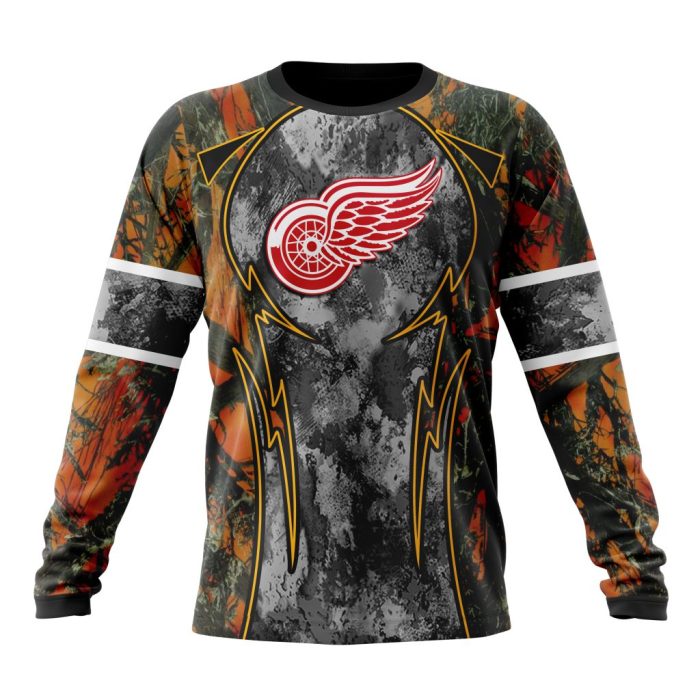 Personalized NHL Detroit Red Wings With Camo Concepts For Hungting In Forest Unisex Sweatshirt SWS2495