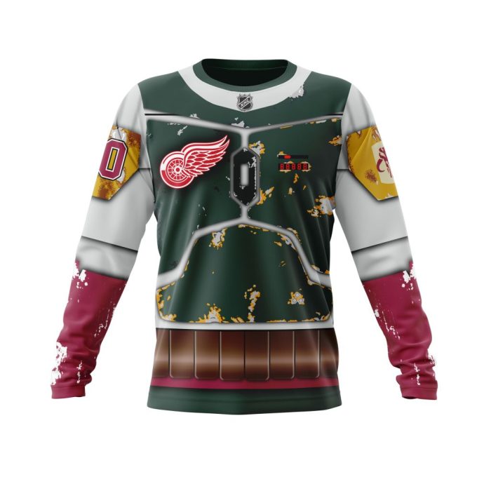 Personalized NHL Detroit Red Wings X Boba Fett's Armor Unisex Sweatshirt SWS2499