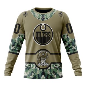 Personalized NHL Edmonton Oilers Military Camo With City Or State Flag Unisex Sweatshirt SWS2509