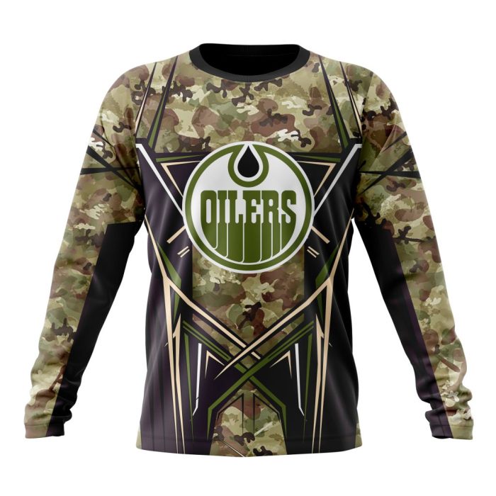 Personalized NHL Edmonton Oilers Special Camo Color Design Unisex Sweatshirt SWS2512