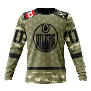 Personalized NHL Edmonton Oilers Special Camo Military Appreciation Unisex Sweatshirt SWS2513