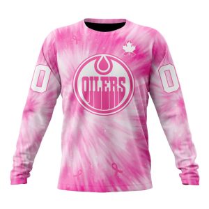 Personalized NHL Edmonton Oilers Special Pink Tie-Dye Unisex Sweatshirt SWS2527
