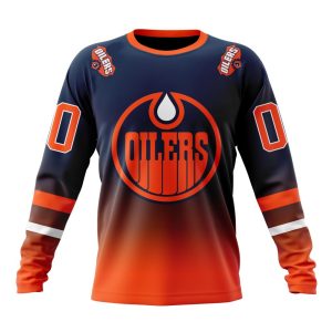 Personalized NHL Edmonton Oilers Special Retro Gradient Design Unisex Sweatshirt SWS2528