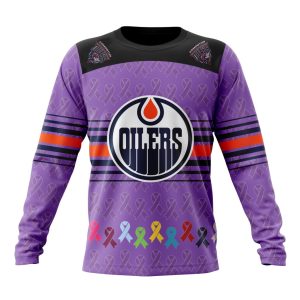 Personalized NHL Edmonton Oilers Specialized Design Fights Cancer Unisex Sweatshirt SWS2534