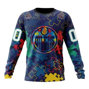 Personalized NHL Edmonton Oilers Specialized Fearless Against Autism Unisex Sweatshirt SWS2538
