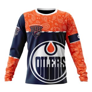 Personalized NHL Edmonton Oilers Specialized Hockey With Paisley Unisex Sweatshirt SWS2541