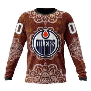 Personalized NHL Edmonton Oilers Specialized Mandala Style Unisex Sweatshirt SWS2543