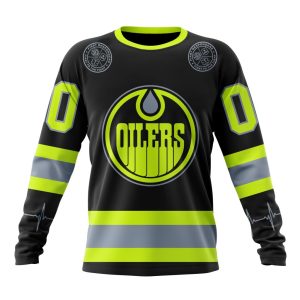 Personalized NHL Edmonton Oilers Specialized Unisex Kits With FireFighter Uniforms Color Unisex Sweatshirt SWS2547