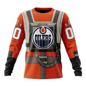 Personalized NHL Edmonton Oilers Star Wars Rebel Pilot Design Unisex Sweatshirt SWS2549