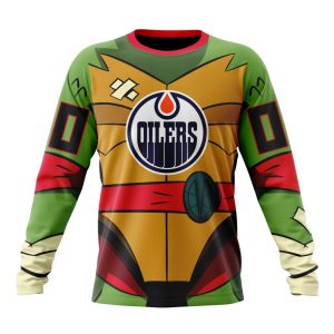 Personalized NHL Edmonton Oilers Teenage Mutant Ninja Turtles Design Unisex Sweatshirt SWS2550