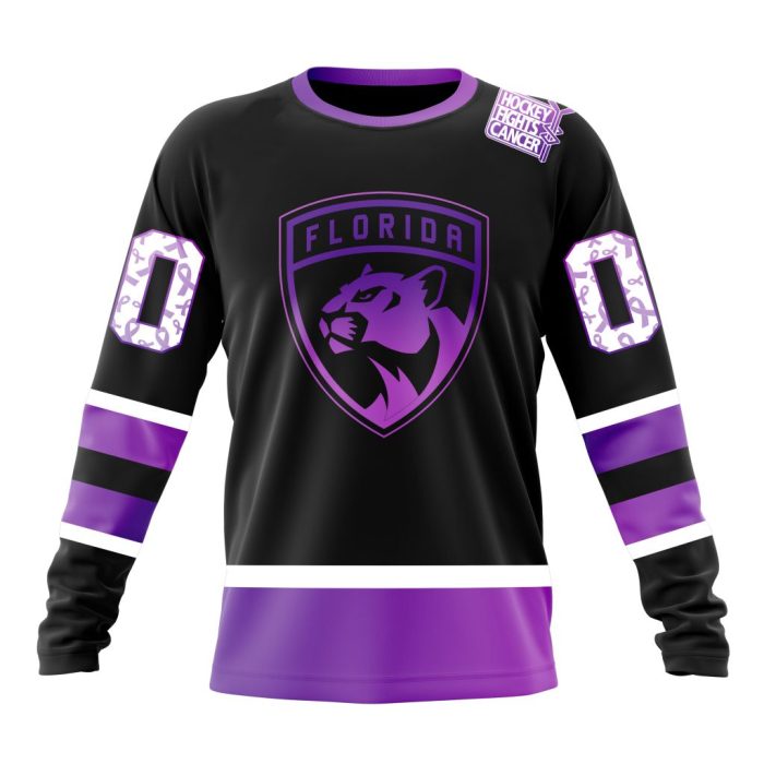 Personalized NHL Florida Panthers Special Black Hockey Fights Cancer Unisex Sweatshirt SWS2568