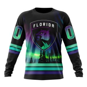 Personalized NHL Florida Panthers Special Design With Northern Lights Unisex Sweatshirt SWS2576