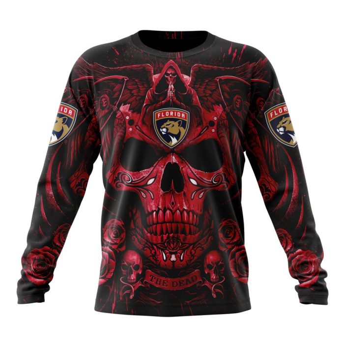 Personalized NHL Florida Panthers Special Design With Skull Art Unisex Sweatshirt SWS2577