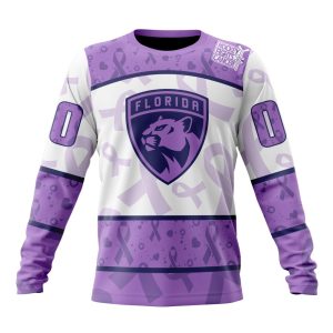 Personalized NHL Florida Panthers Special Lavender Hockey Fights Cancer Unisex Sweatshirt SWS2578