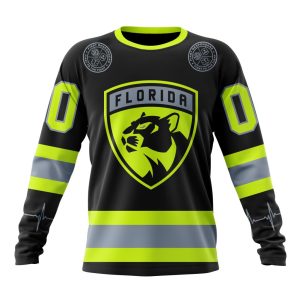 Personalized NHL Florida Panthers Specialized Unisex Kits With FireFighter Uniforms Color Unisex Sweatshirt SWS2605