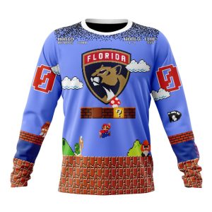 Personalized NHL Florida Panthers With Super Mario Game Design Unisex Sweatshirt SWS2613