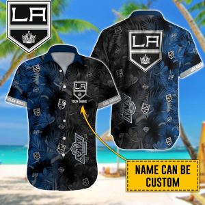 Personalized NHL Los Angeles Kings Palm Leafs Hawaiian Design Button Shirt HWS0788