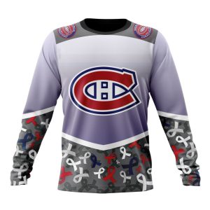 Personalized NHL Montreal Canadiens Specialized Sport Fights Again All Cancer Unisex Sweatshirt SWS2779