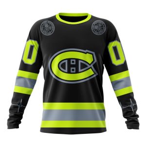 Personalized NHL Montreal Canadiens Specialized Unisex Kits With FireFighter Uniforms Color Unisex Sweatshirt SWS2780