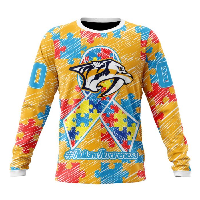 Personalized NHL Nashville Predators Special Autism Awareness Month Unisex Sweatshirt SWS2801