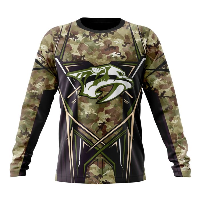 Personalized NHL Nashville Predators Special Camo Color Design Unisex Sweatshirt SWS2803