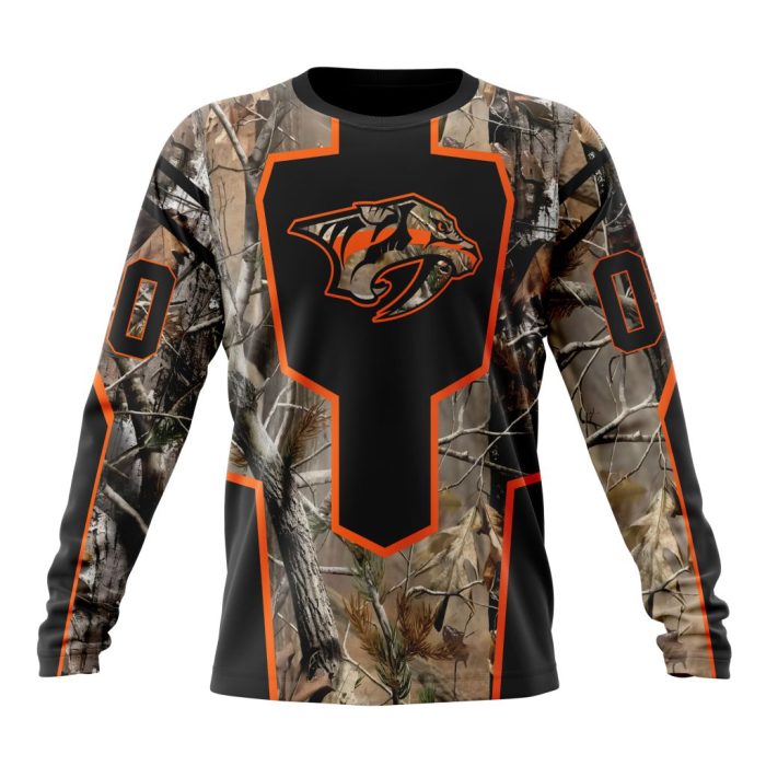 Personalized NHL Nashville Predators Special Camo Realtree Hunting Unisex Sweatshirt SWS2805