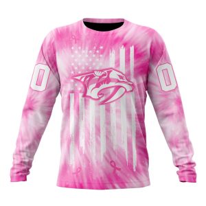 Personalized NHL Nashville Predators Special Pink Tie-Dye Unisex Sweatshirt SWS2817
