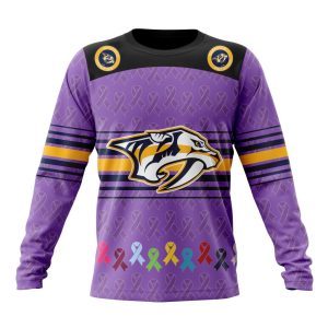 Personalized NHL Nashville Predators Specialized Design Fights Cancer Unisex Sweatshirt SWS2824