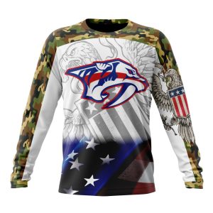 Personalized NHL Nashville Predators Specialized Design With Our America Eagle Flag Unisex Sweatshirt SWS2826
