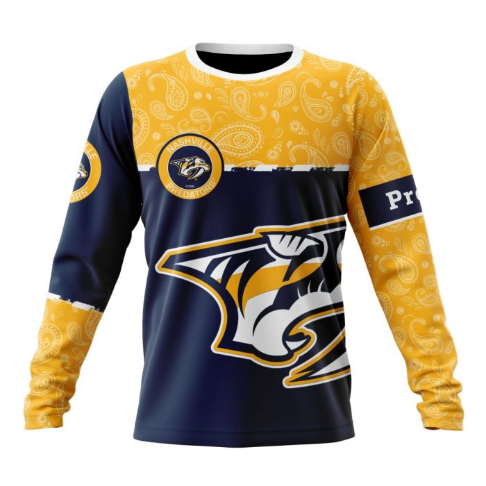 Personalized NHL Nashville Predators Specialized Hockey With Paisley Unisex Sweatshirt SWS2832