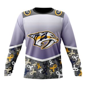 Personalized NHL Nashville Predators Specialized Sport Fights Again All Cancer Unisex Sweatshirt SWS2837