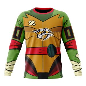 Personalized NHL Nashville Predators Teenage Mutant Ninja Turtles Design Unisex Sweatshirt SWS2841