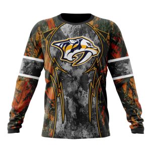 Personalized NHL Nashville Predators With Camo Concepts For Hungting In Forest Unisex Sweatshirt SWS2843