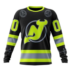Personalized NHL New Jersey Devils Specialized Unisex Kits With FireFighter Uniforms Color Unisex Sweatshirt SWS2895