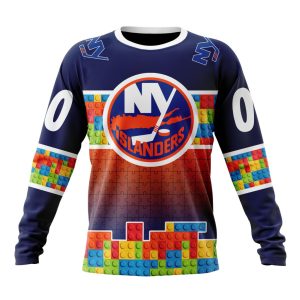 Personalized NHL New York Islanders Autism Awareness Design Unisex Sweatshirt SWS2907