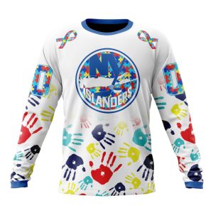 Personalized NHL New York Islanders Autism Awareness Hands Design Unisex Sweatshirt SWS2908