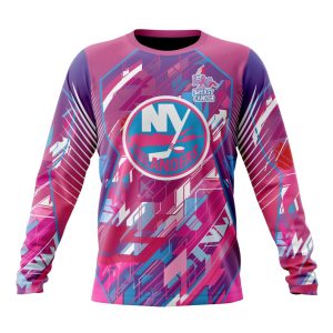 Personalized NHL New York Islanders I Pink I Can! Fearless Again Breast Cancer Unisex Sweatshirt SWS2911