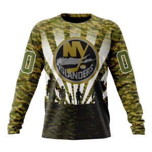 Personalized NHL New York Islanders Military Camo Kits For Veterans Day And Rememberance Day Unisex Sweatshirt SWS2914