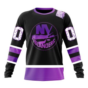 Personalized NHL New York Islanders Special Black Hockey Fights Cancer Unisex Sweatshirt SWS2917