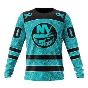 Personalized NHL New York Islanders Special Design Fight Ovarian Cancer Unisex Sweatshirt SWS2923