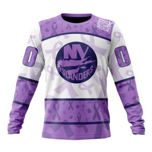 Personalized NHL New York Islanders Special Lavender Hockey Fights Cancer Unisex Sweatshirt SWS2928