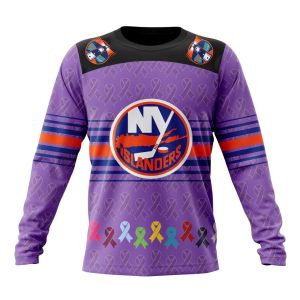Personalized NHL New York Islanders Specialized Design Fights Cancer Unisex Sweatshirt SWS2940