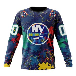 Personalized NHL New York Islanders Specialized Fearless Against Autism Unisex Sweatshirt SWS2945