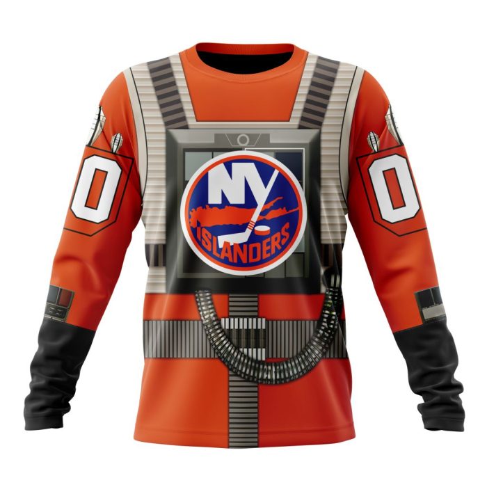 Personalized NHL New York Islanders Star Wars Rebel Pilot Design Unisex Sweatshirt SWS2956