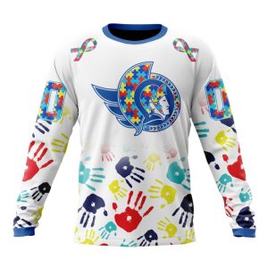 Personalized NHL Ottawa Senators Autism Awareness Hands Design Unisex Sweatshirt SWS3024