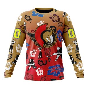 Personalized NHL Ottawa Senators Hawaiian Style Design For Fans Unisex Sweatshirt SWS3026