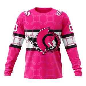 Personalized NHL Ottawa Senators I Pink I Can! In October We Wear Pink Breast Cancer Unisex Sweatshirt SWS3028