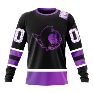 Personalized NHL Ottawa Senators Special Black Hockey Fights Cancer Unisex Sweatshirt SWS3033