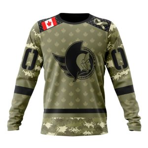 Personalized NHL Ottawa Senators Special Camo Military Appreciation Unisex Sweatshirt SWS3035