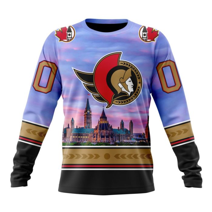 Personalized NHL Ottawa Senators Special Design With Parliament Hill Unisex Sweatshirt SWS3043